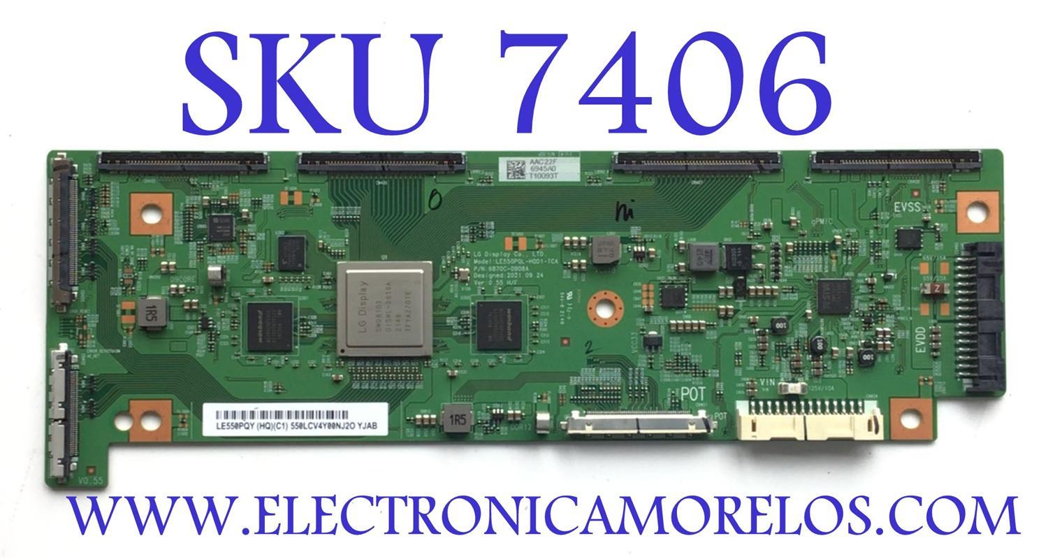 T-CON PARA TV LG NUMERO DE PARTE 6871L-6945A / 6870C -0908A / 6945A / LE550PQY (HQ)(C1) / MODELO OLED55A2PUA.DUSQLJR